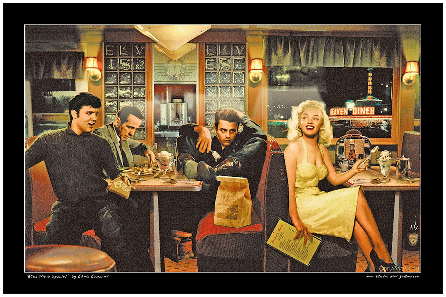 Blue Plate Special LED by Electric Art Gallery