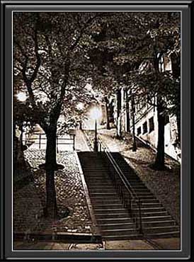 Escalier A' Montmartre by Rene Jacques LED by Electric Art Gallery