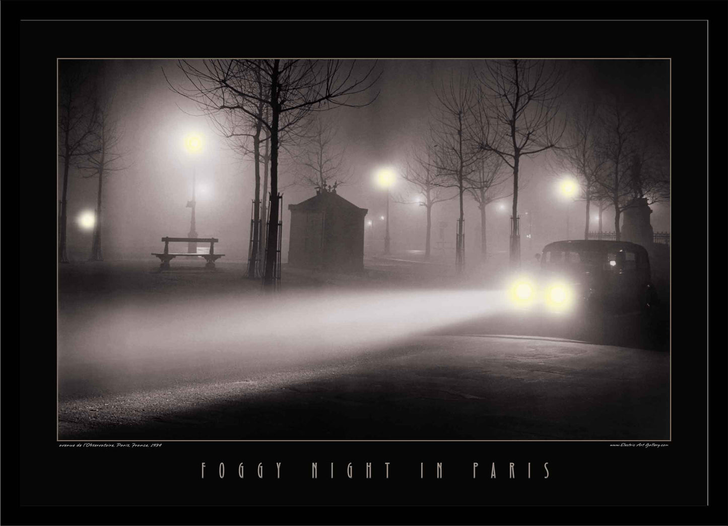 Foggy Night in Paris | Brassai Lighted Picture by Electric Art Gallery