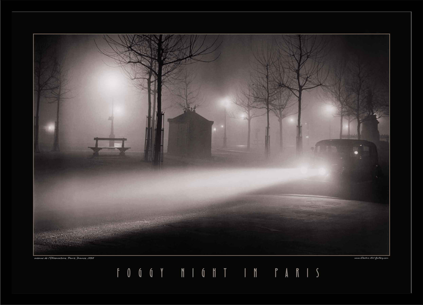 Foggy Night in Paris | Brassai Lighted Picture by Electric Art Gallery