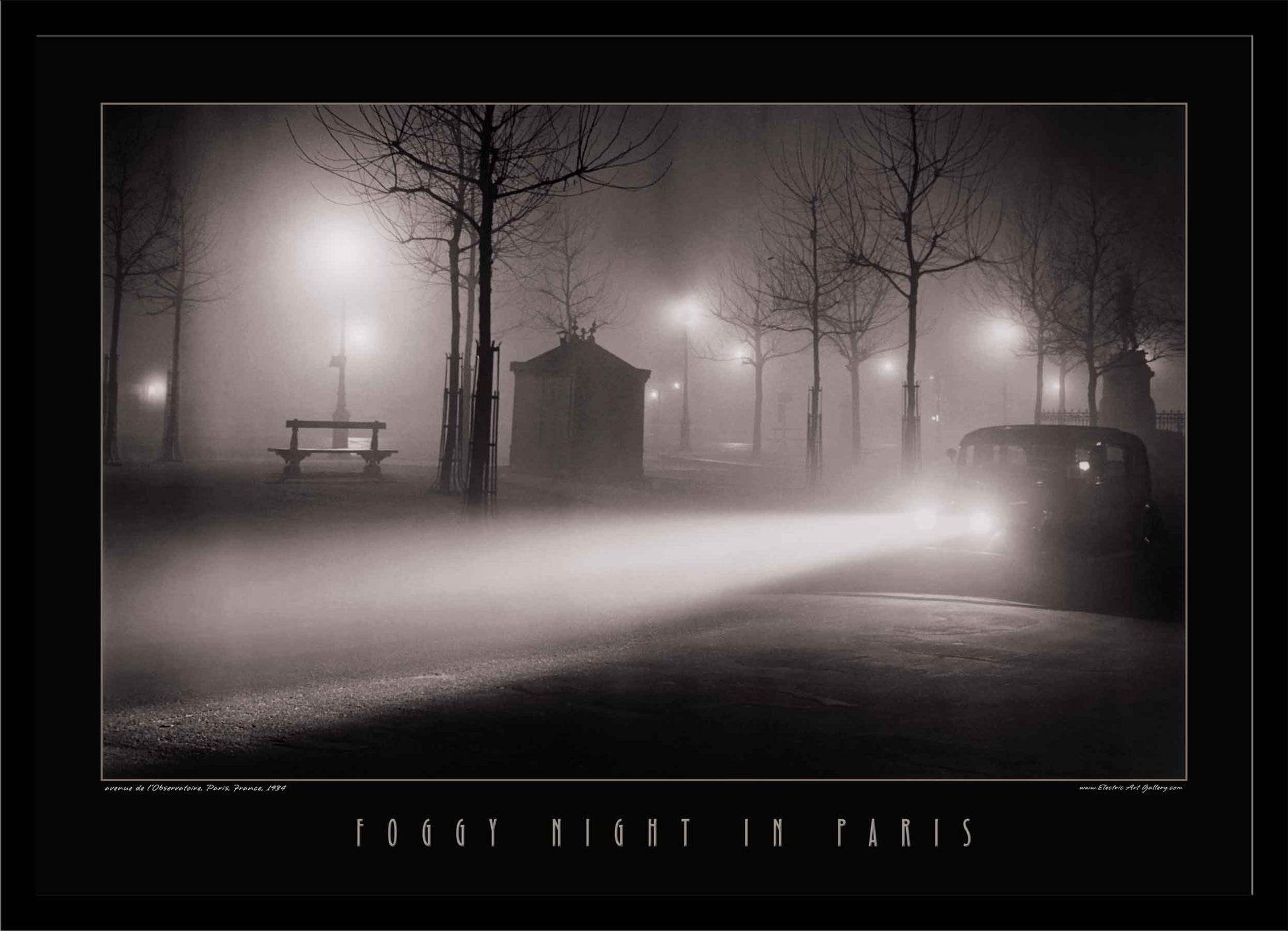 Foggy Night in Paris | Brassai Lighted Picture by Electric Art Gallery