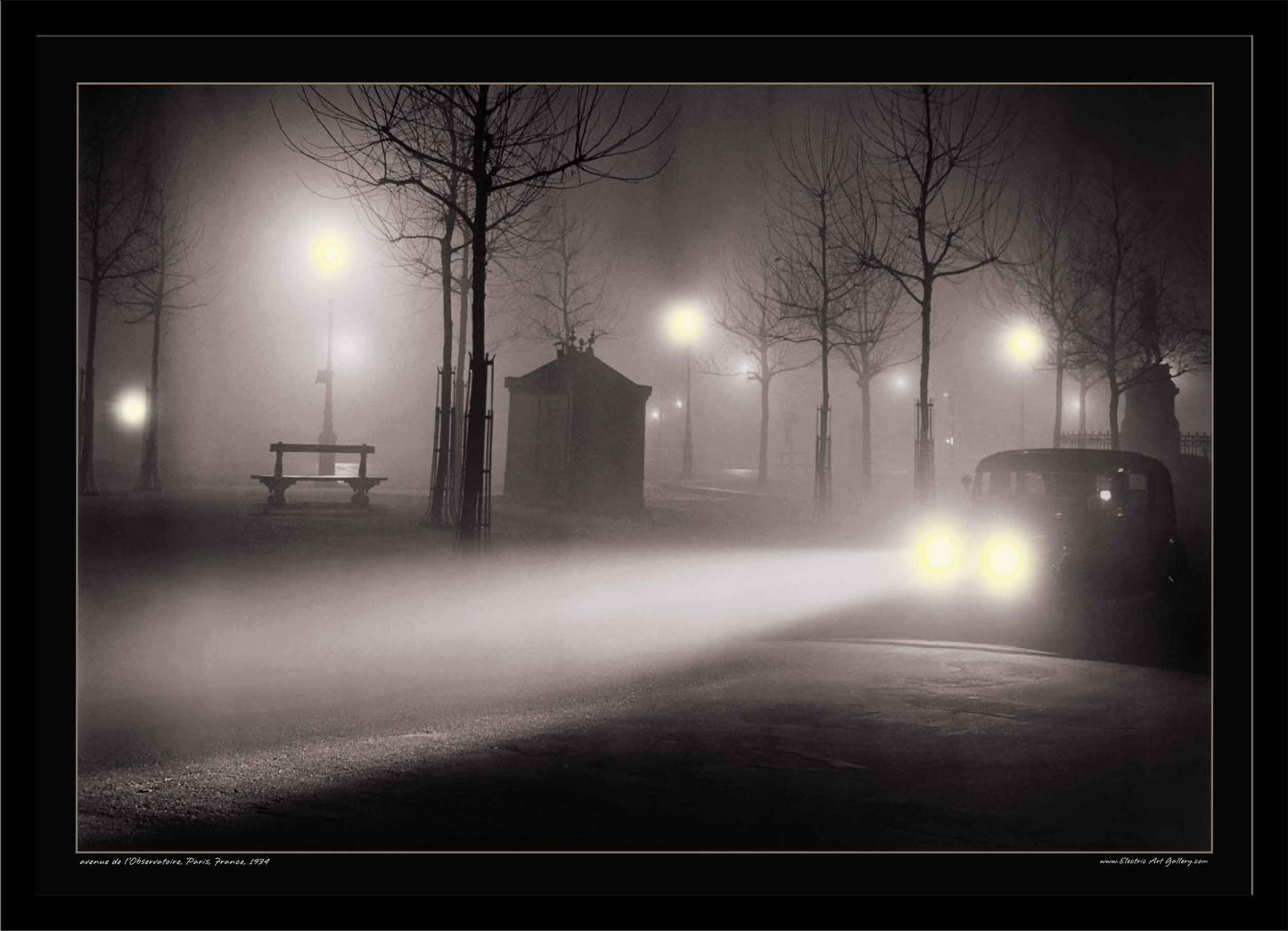 Foggy Night in Paris | Brassai Lighted Picture by Electric Art Gallery