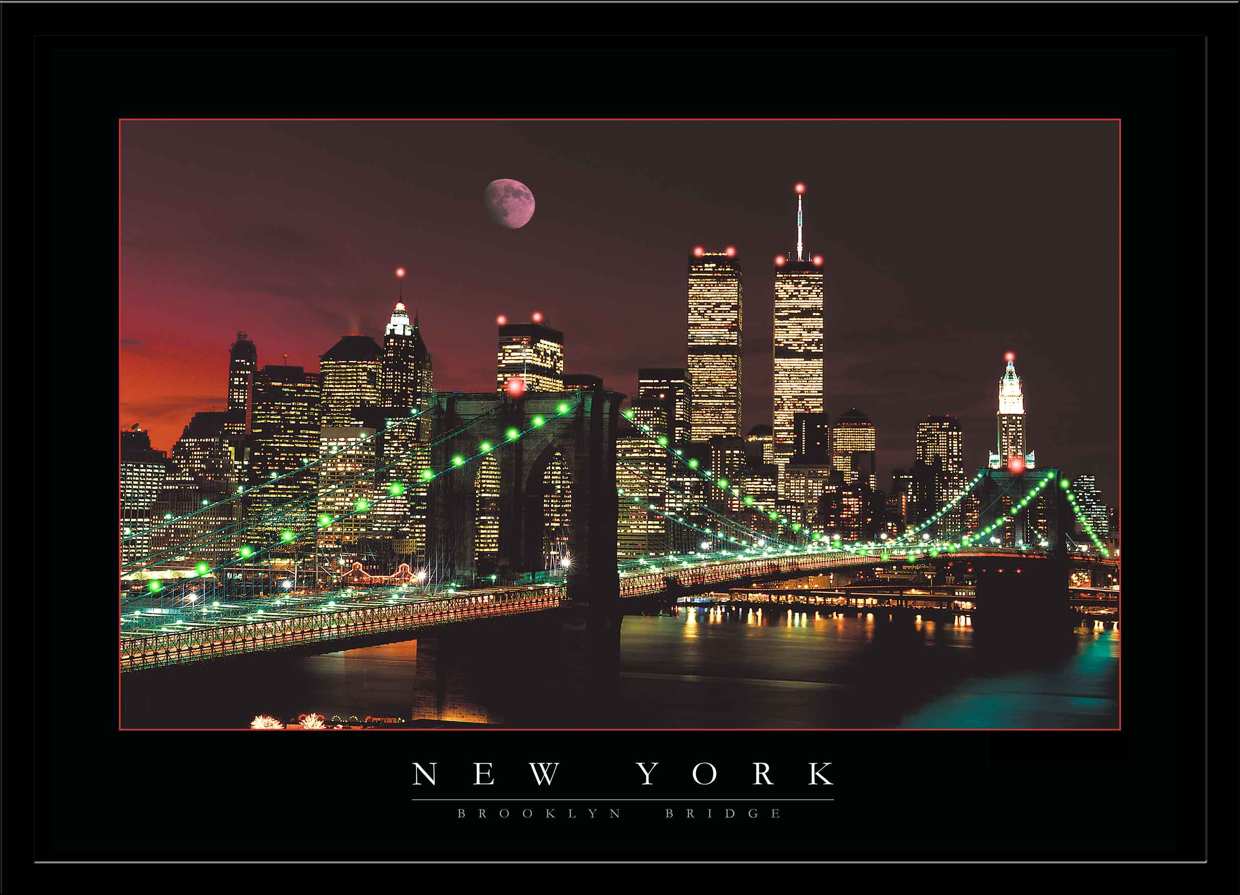 Brooklyn Bridge ツインタワー アート LEDライト付き New York Brooklyn Bridge LED by Electric Art Gallery