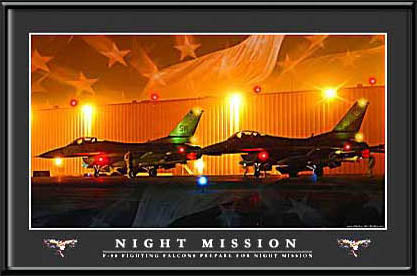 Night Mission F-16 Fighting Falcon LED by Electric Art Gallery