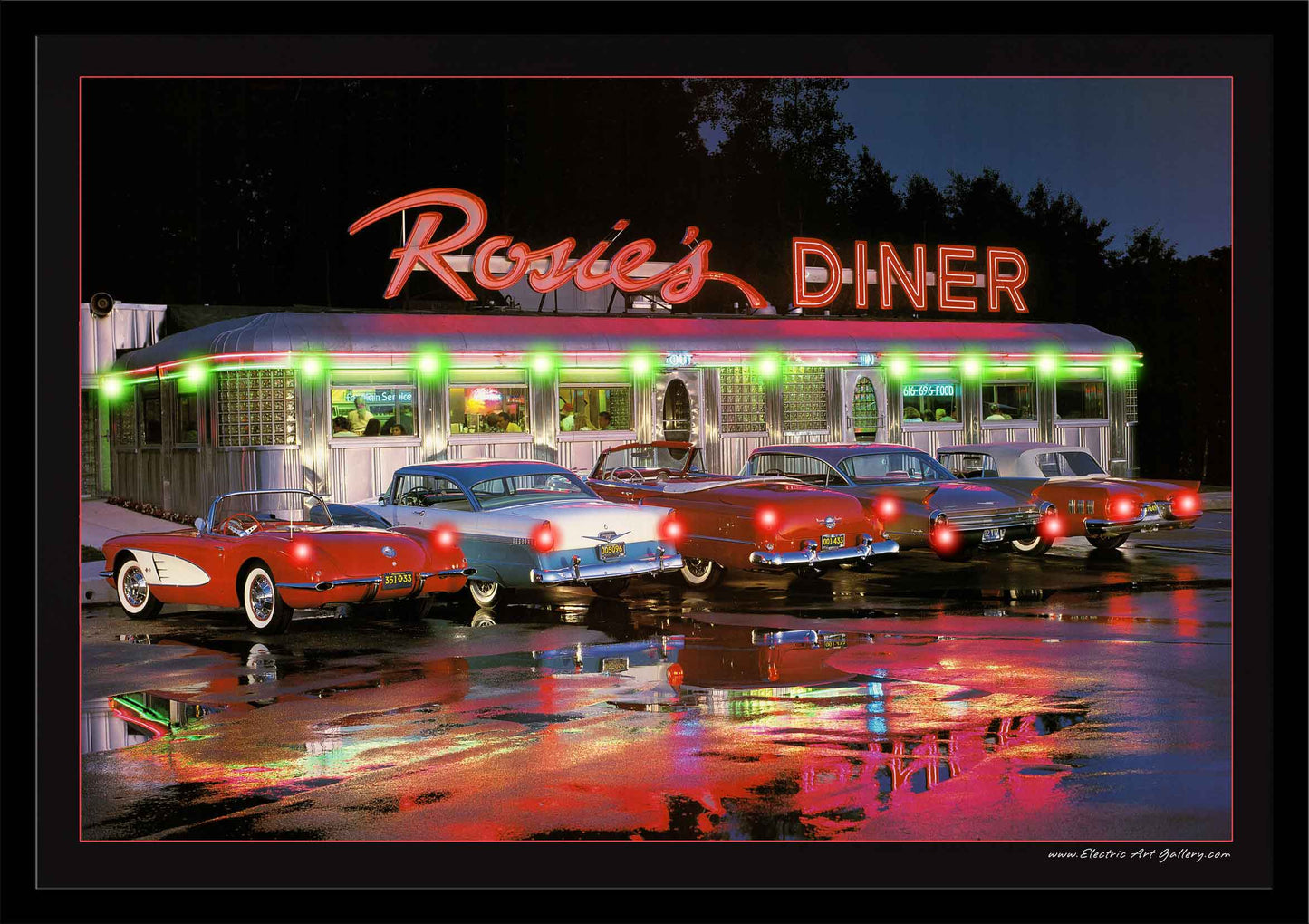 Rosie's Diner LED by Electric Art Gallery