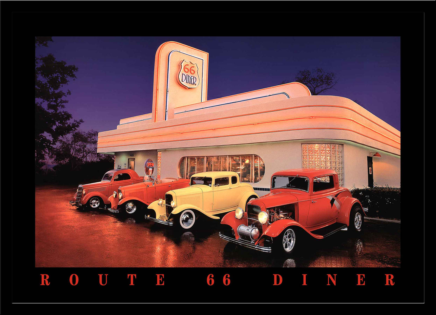 Route 66 Diner LED by Electric Art Gallery
